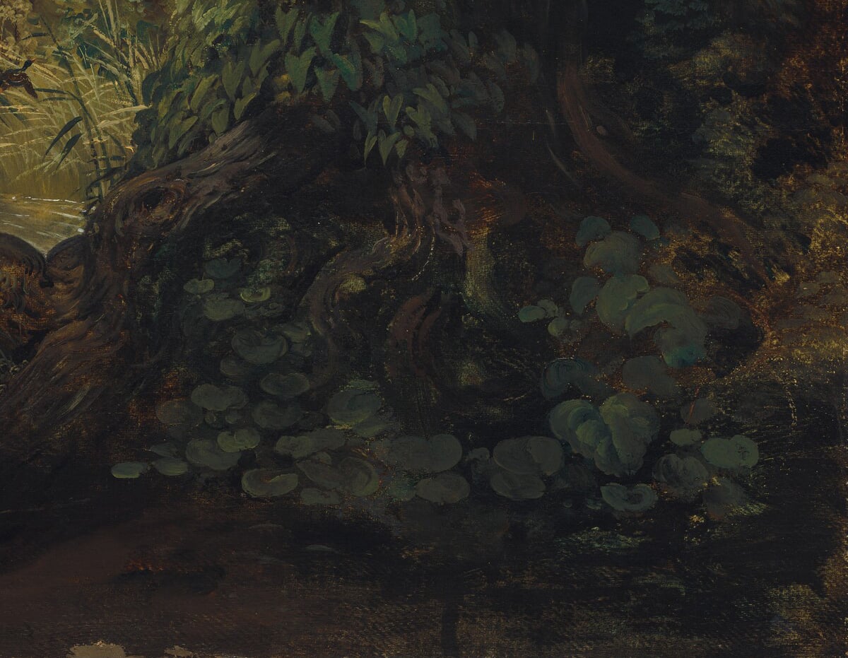 Horace Vernet, Hunting in the Pontine Marshes, 1833, Detail, Shadow Plants