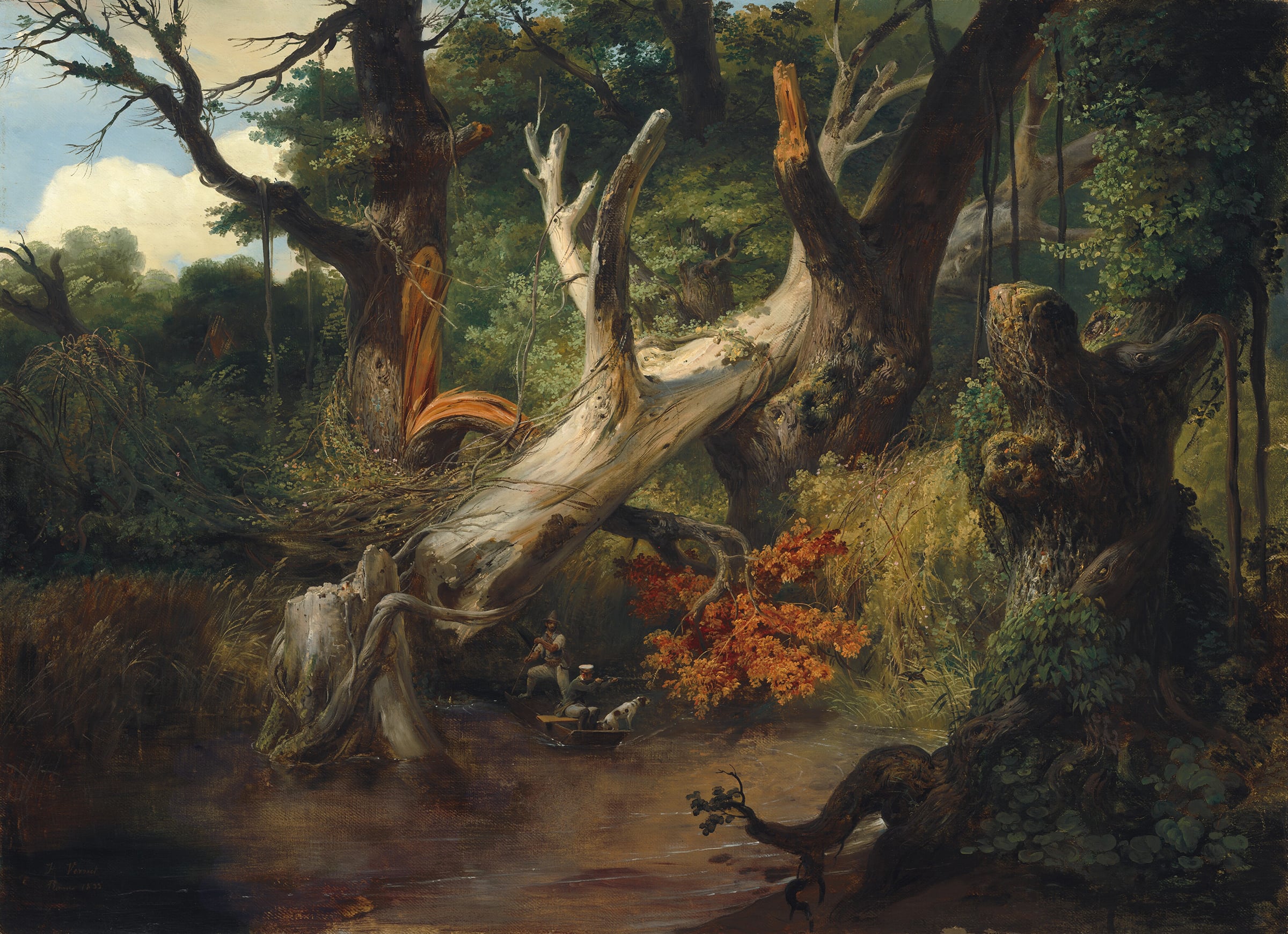Horace Vernet, Hunting in the Pontine Marshes, 1833, 2200W