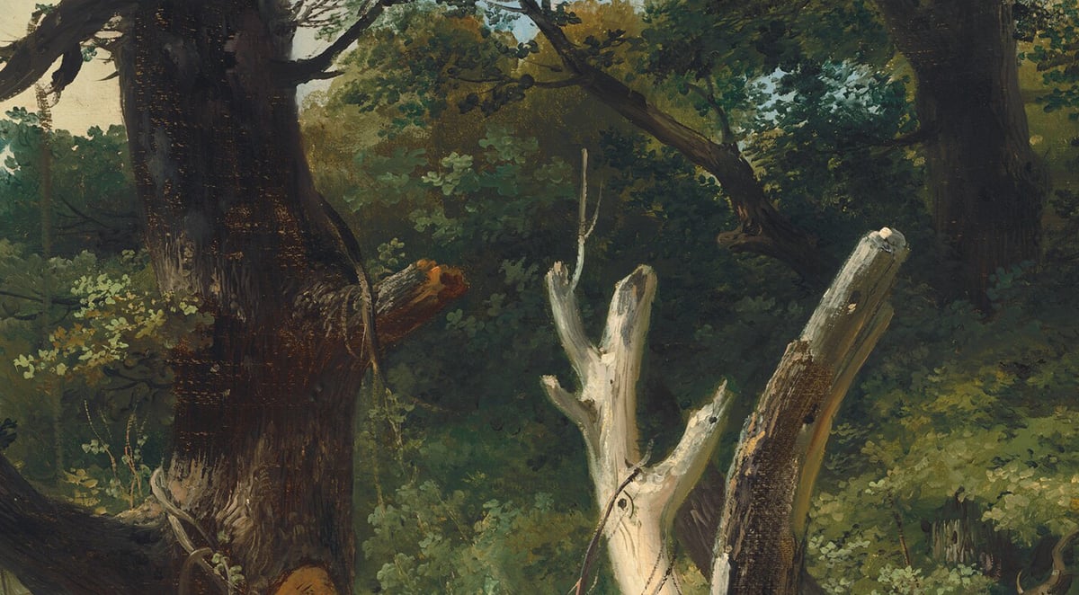 Horace Vernet, Hunting in the Pontine Marshes, 1833, Leaves