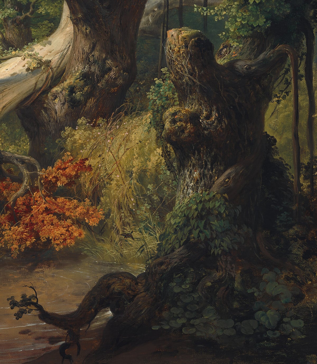 Horace Vernet, Hunting in the Pontine Marshes, 1833, Tree Detail