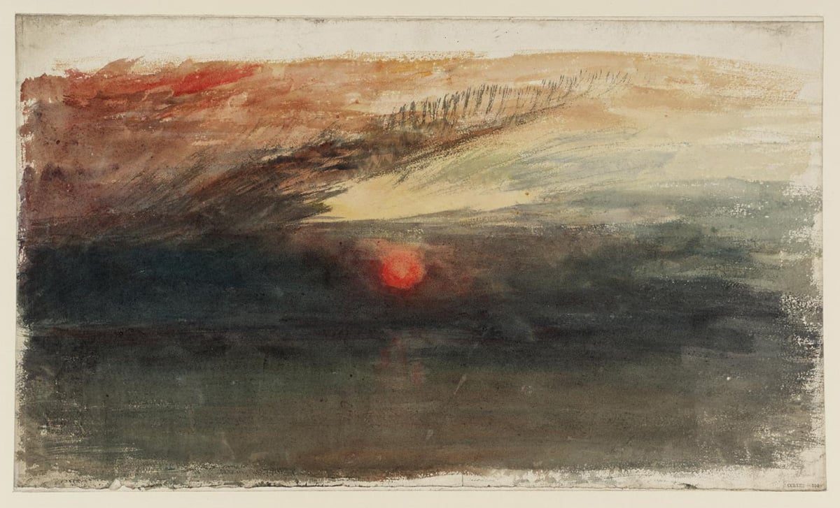 J.M.W. Turner, Sunset Through Dark Clouds, Over the Sea, c.1823