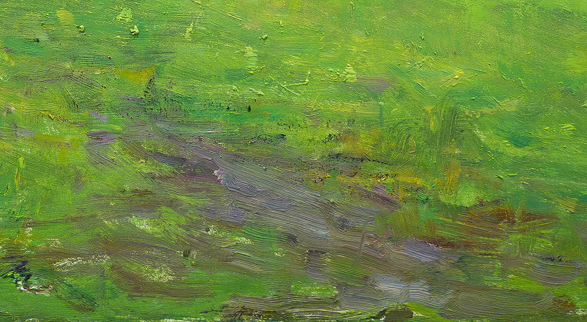 Dan Scott, Misty, Green Landscape, 2025, Dirt