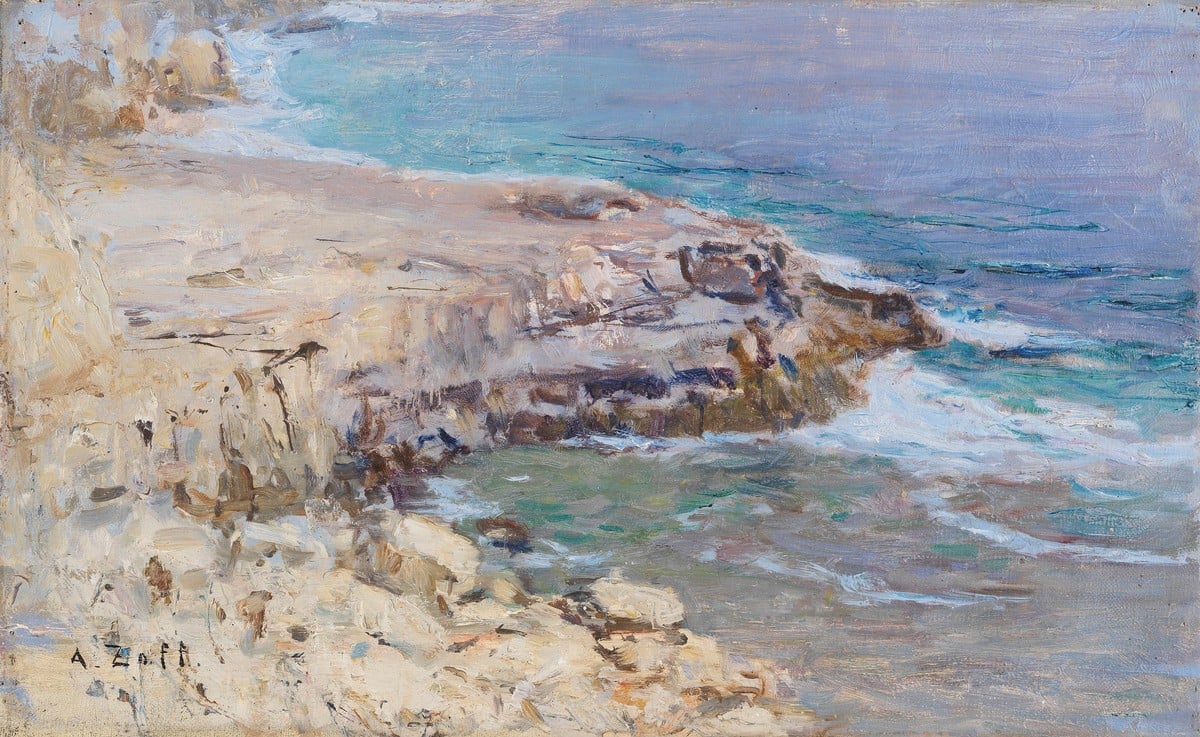 Alfred Zoff, Rocky Coastal Area, c.1900