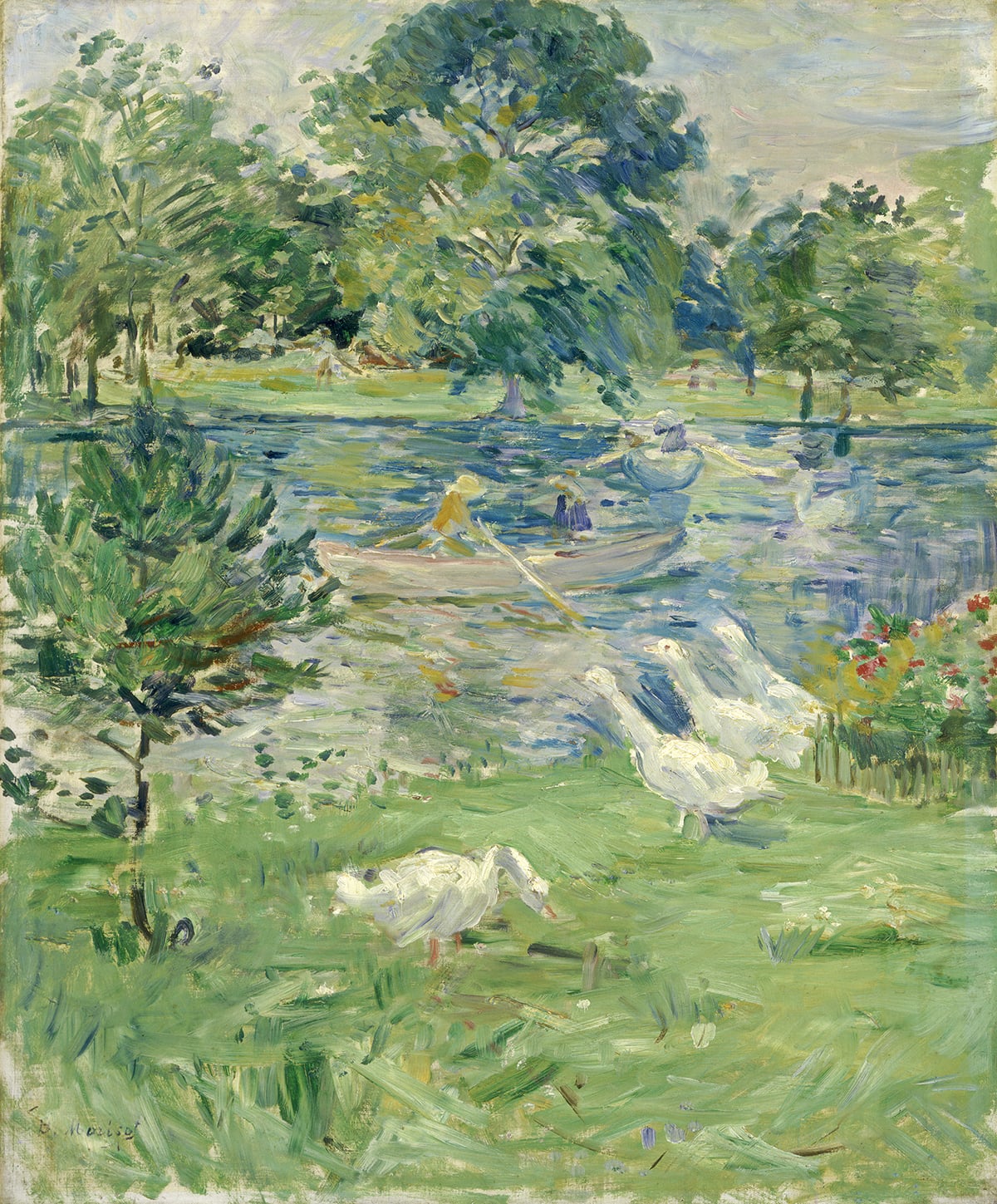 Berthe Morisot, Girl in a Boat with Geese, c.1889