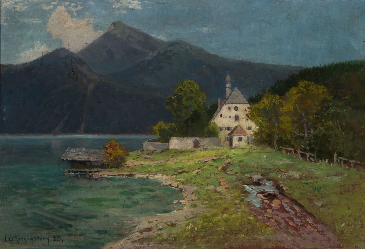 Carl Ernst Morgenstern, Landscape With a Lake in the Mountains, 1920