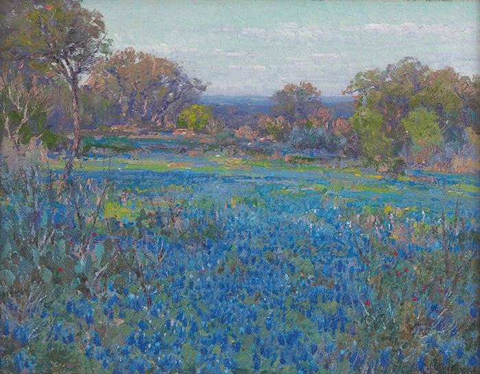 Julian Onderdonk, A Field of Blue Bonnets, Late Afternoon Sunlight, 1919