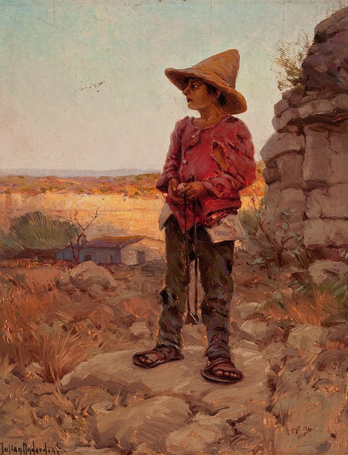 Julian Onderdonk, Goat Herder at the San Antonio Quarry, 1909