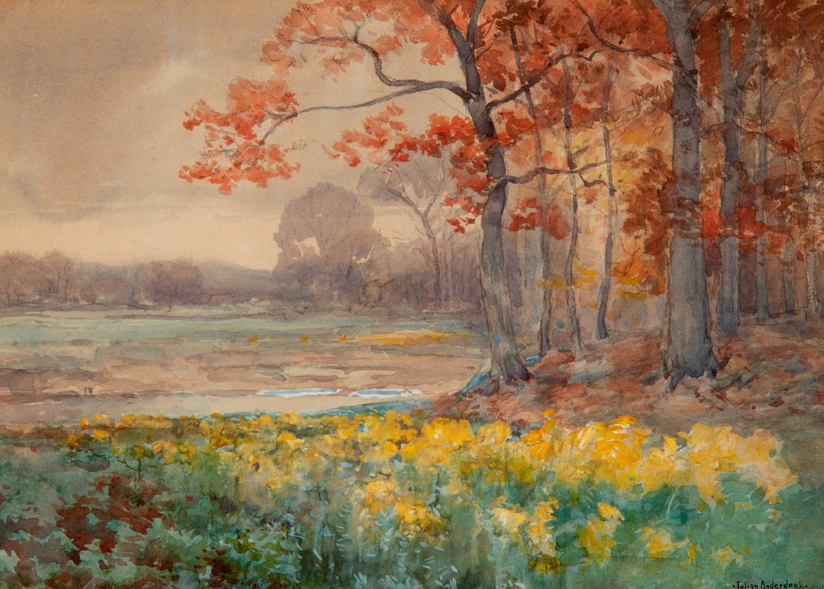 Julian Onderdonk, Yellow Flowers on a Grey Day, 1911